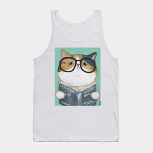 Kitty Reading Scary Stories Tank Top